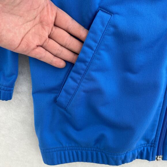 Adidas Youth SMALL Y2K Blue White Long Sleeve Pop Collar Zip Up Track Jacket - Picture 4 of 10